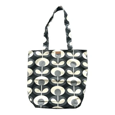KUNTABUNTA HANDMADE Orla Kiely Black Floral Fabric Print Tote Bag, Handmade