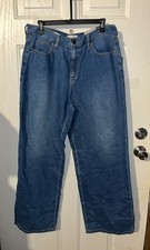 Universal Thread Women  s Relaxed Non-Stretch Straight Wide Leg Jeans Sz 12