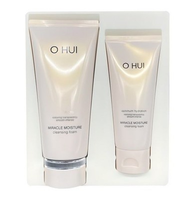O HUI Miracle Moisture Cleansing Foam Set 300ml + Travel Size Facial Cleanser