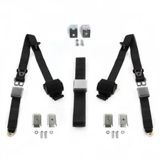 JP Wagoneer 1963 - 1991 Airplane 3pt BK Bench Seat Kit w/Brackets 3 Belts 