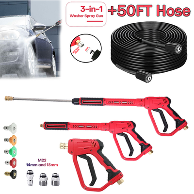 #ad High Pressure 4000PSI Car Power Washer Gun Lance Nozzle and 50FT Hose Kit M22 $44.98