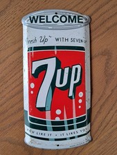 Early 1960s 7up Can Door Push - First Design of 7up Cans (1961-1964)