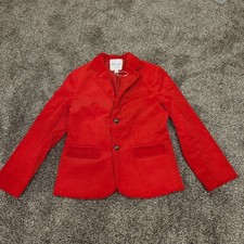 Janie and Jack Boys Red Corduroy Blazer Suit Jacket Size 10 Two-Button defaced