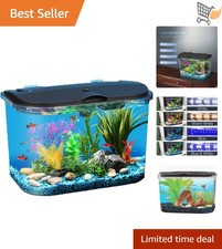 5-Gallon Aquarium Kit with LED Lighting Power Filter Tropical Fish Starter