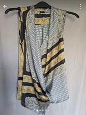 River Island Paisley Patterned Sleeveless Blouse Twist Front Size 8