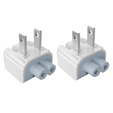 2 Pcs Mac Duckhead Adapter Wall Plug Head for MacBook Power White
