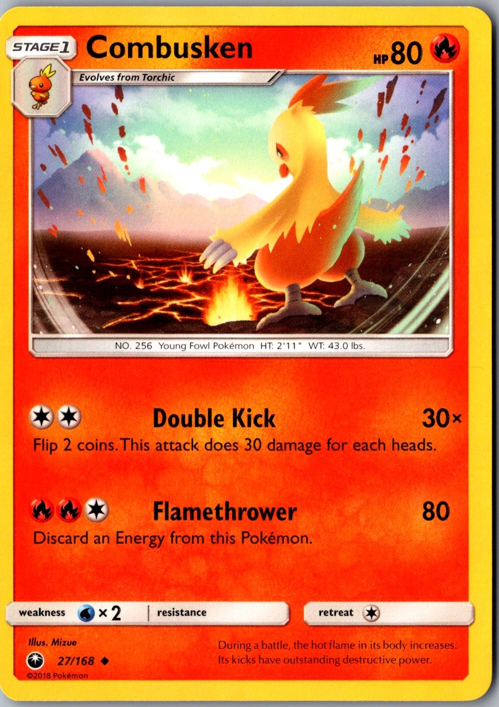 Combusken 27/168 Uncommon Celestial Storm Lightly Played Pokemon Card Starter