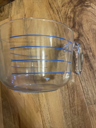 Vintage Pyrex Glas 8 Tassen Messschale M-640 blauer Schriftzug - L Griff - Bild 6 von 6