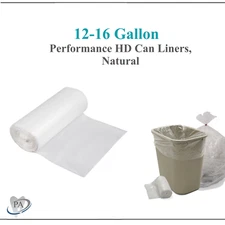 Garbage Bags Office Household Storage Clear Roll Trash 12-16 Gallon 50-200/Bx