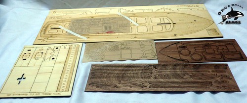 RC model DIY 1:32 68FT Wood RUNABOUT 26.3" 670mm RC wood model ship kit - Picture 9 of 12