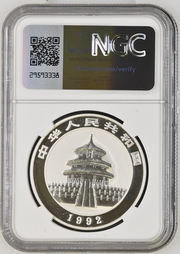 China 1992 Silver Panda 1 OZ 10 Yuan proof Coin, NGC PF69UC - Picture 2 of 2