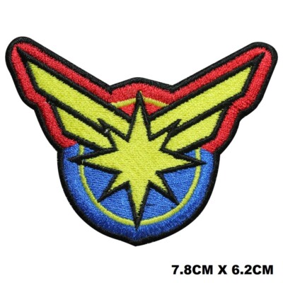 CAPTAIN MARVEL Logo Bügelbild/Aufnähen Patch Abzeichen gestickte Applikation für Kleidung