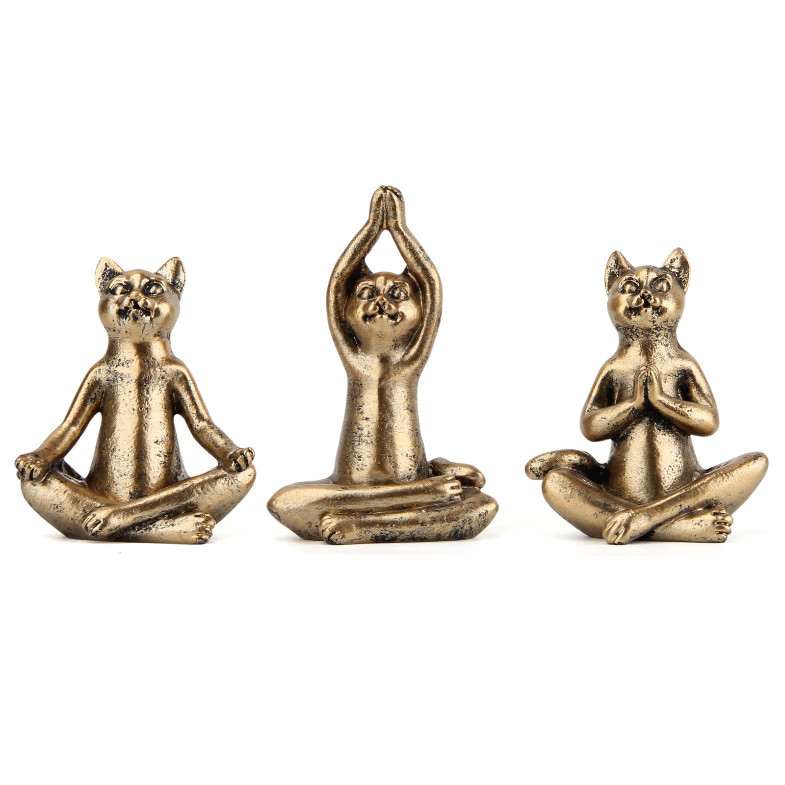 Yoga Cat Statues for Home Decor Accents,Yoga Pose Figurine for Zen Spiritual ...