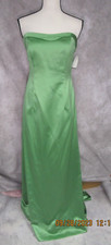 David's Bridal Green Tafeta Bridesmaid Gown Made of 100 Polyester