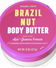 Pair Of Trader Joe's Brazil Nut Body Butter 8 oz jar Two 8 Ounce Jars