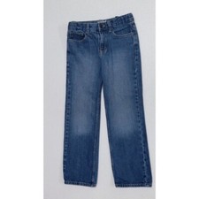 Boy's CAT AND JACK Relaxed Straight Leg Blue Jeans Adjustable Waist, Size 8