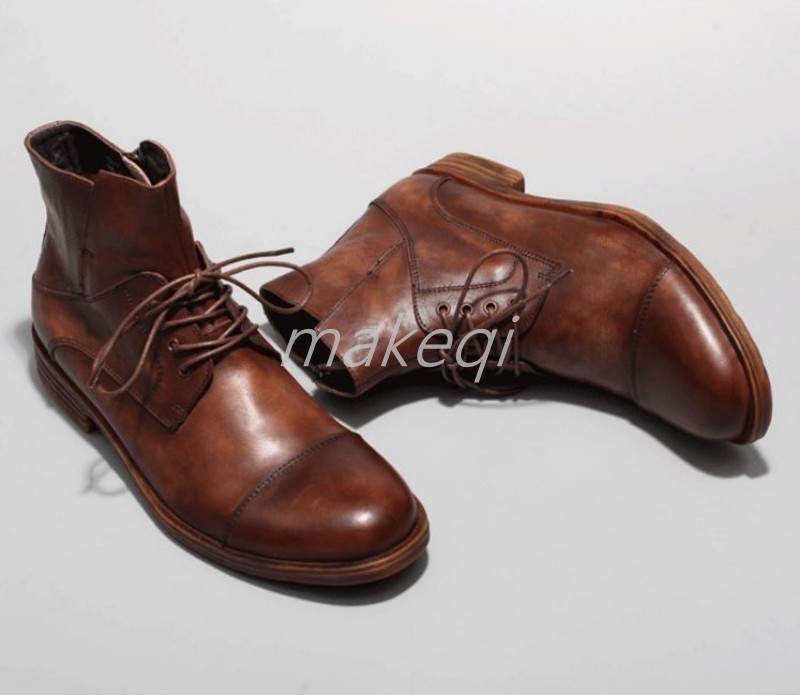 New Uomo Round Toe Lace Up Chelesa Pelle Real Real Pelle Ankle Stivali Shoes Chelesa British a09755 New Uomo Round Toe Lace Up Chelesa Pelle Real Real Pelle Ankle Stivali Shoes Chelesa British a09755