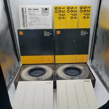 2 Genuine Vintage Kodak Carousel Transvue 80 Slide Trays In Box w/ Slide sheets