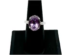 Vintage KABANA Ornate Sterling Silver Amethyst Filigree Scrolled Ring Sz 7.5