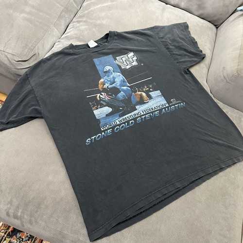 Vintage 1997 Stone Cold Steve Austin WWF WWE Wrestling shirt XXL Bret Hart - Picture 2 of 11