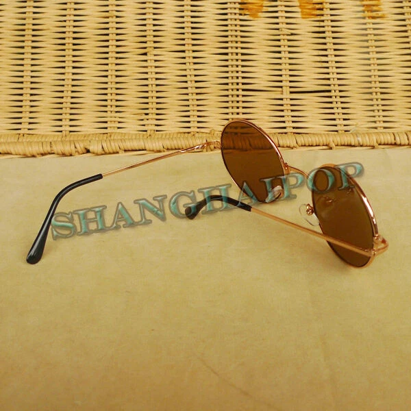 Foncé Lentille Lunettes de Soleil Rondes John Lennon Nuances Clair Hippie Rétro - Photo 3/4