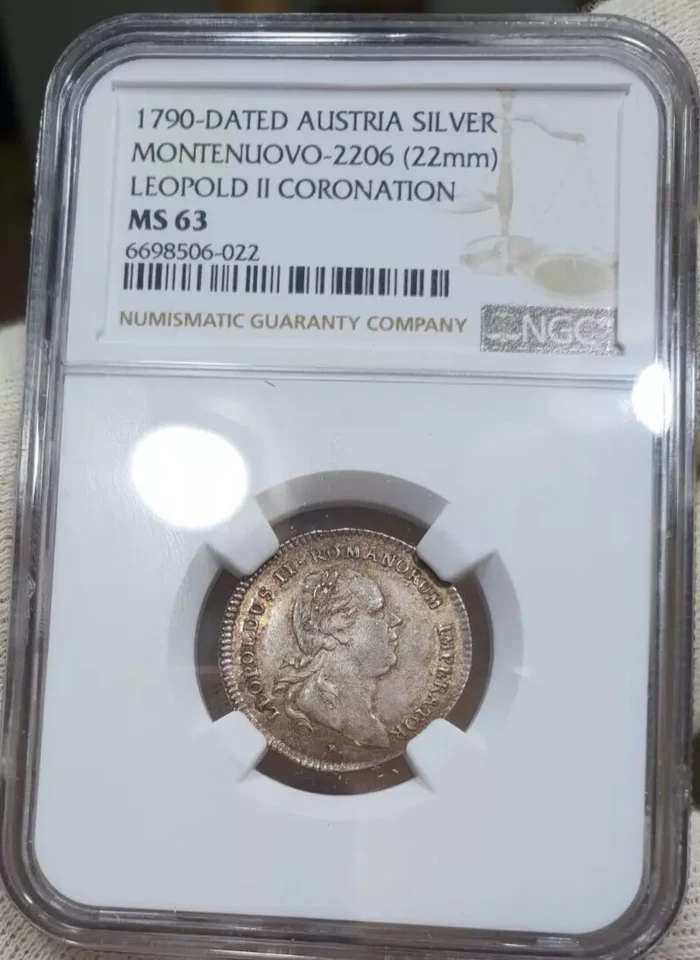 NGC Frankfurt 1790 MS-63 Silver Coronation Ducat Pattern Coin Germany Very Rare - Image 2 of 4