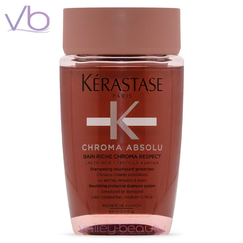شامبو KERASTASE Chroma Absolu Bain Riche Respect للشعر الملون السميك ، 80 مل