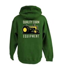 John Deere Licensed Men's Green Quality Farm Equipment Hooded Sweatshirt