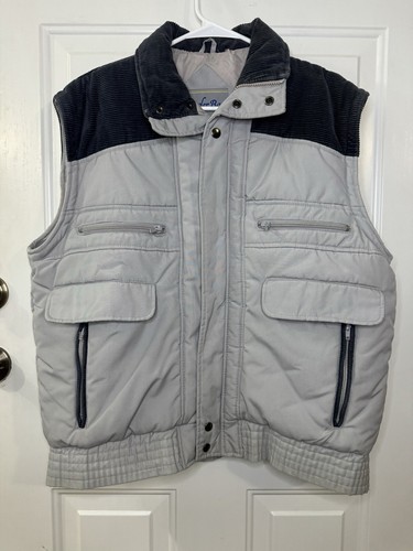 TRADER BAY VINTAGE 2-in-one Winter Jacket Vest Corduroy Gray Navy XL Fisherman - Picture 5 of 11