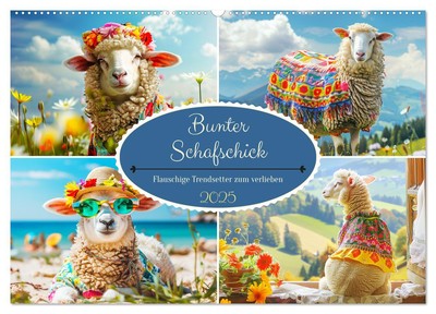 Bunter Schafschick. Flauschige Trendsetter zum verlieben (Wandkalender 2025 DIN 