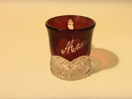 MINI TAZA DE VIDRIO RUBÍ FLASH DE COLECCIÓN MAXON 1944 - Imagen 4 de 5