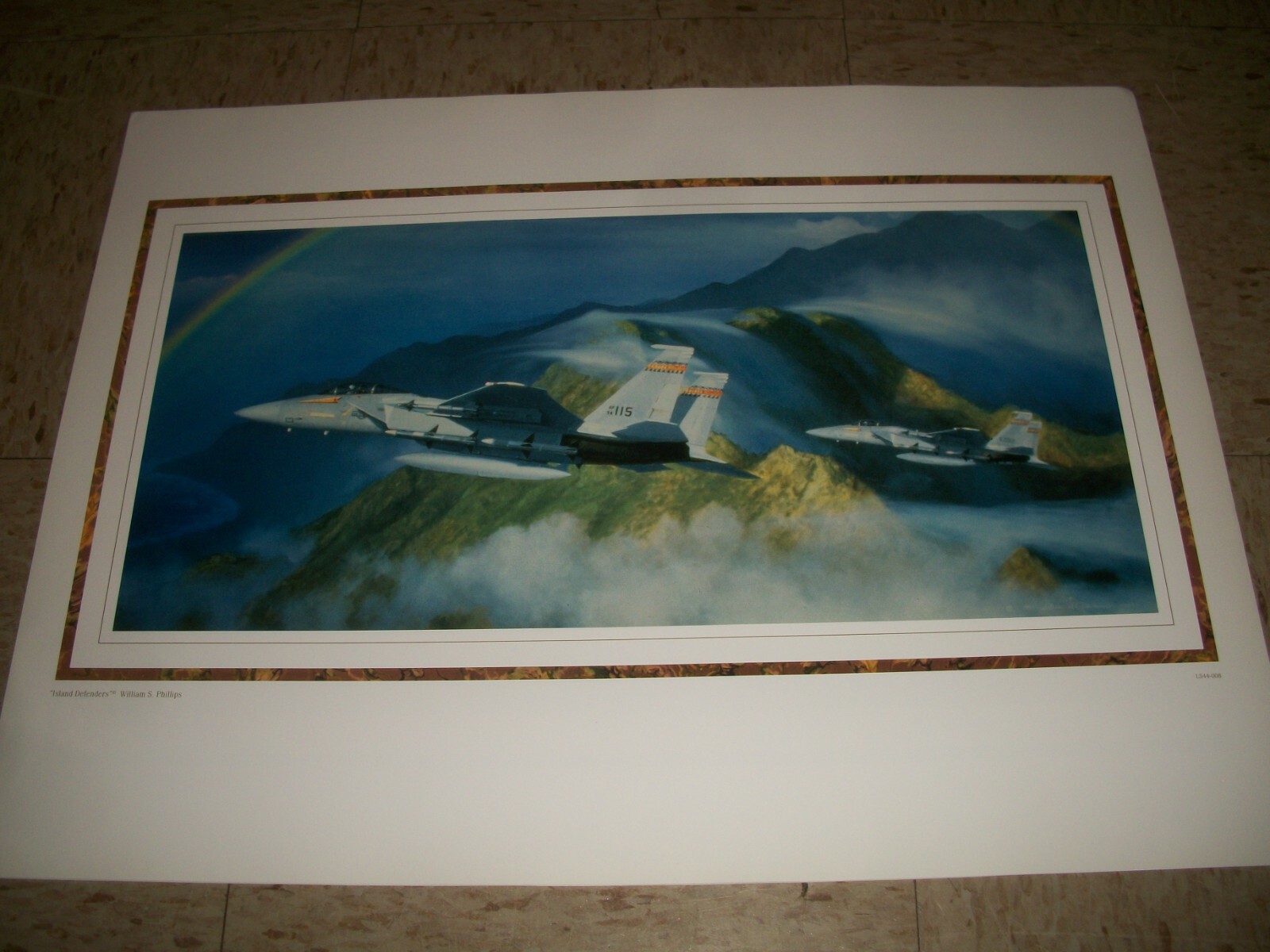 US AIR FORCE Recruitment poster ISLAND DEFENDERS USAF18x24 F-15 William Phillips