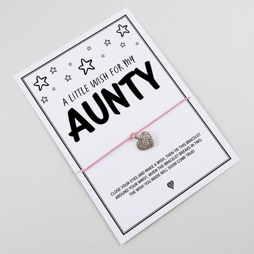 Aunty Wish Bracelet | Heart Charm | Birthday Christmas Gift for Aunty Sister - Picture 6 of 30