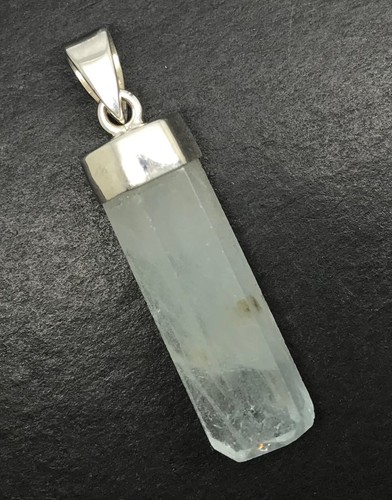 Natural aquamarine pendant, pear, solid Sterling Silver. New. Defect. - Picture 11 of 13