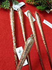 Christbaumschmuck Weihnachtsbaum Anhänger Glas EISZAPFEN 3er Set