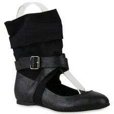 Extravagante Damen Sandalen Stulpen Cut-outs Sock Boots Flats 901940 Schuhe