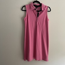 Talbots Petites Women SZ MP Pink Sleeveless Collared Polo Style Shirt Dress