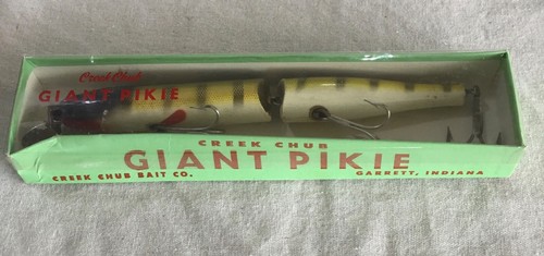 Leurre Vintage Creek Chub #6034 En Bois - Topwater Géant, Boîte D'origine, Occasion