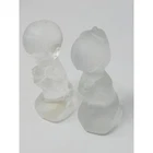 Vintage Fenton Frosted Satin Glass Praying Children Boy And Girl Figurines 2