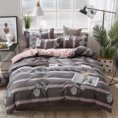 3D Black Pineapple ZHUA3615 Bed Pillowcases Quilt Duvet Cover Set Queen King Zoe
