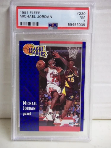 1991 Fleer Michael Jordan PSA NM 7 Card #220 NBA HOF Chicago Bulls