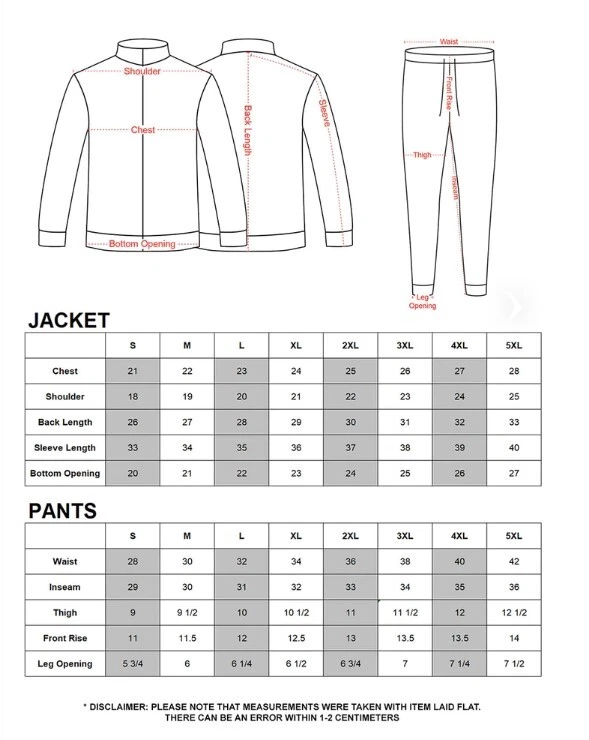 Nivia tracksuit shop size chart