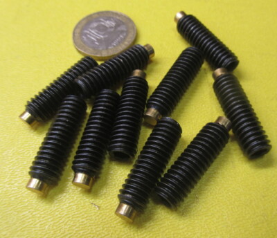 Kmac Alloy Steel Set Screws, Brass Tip, 5/16-18 x 1.00'' Thread Length, 10 Pcs