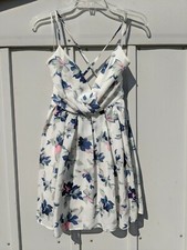 Windsor Womens Floral Lined Mini Dress Size S Wrap-Front V Neck Spaghetti Straps