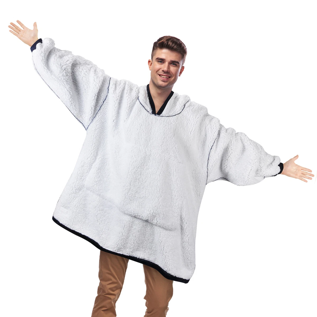 Cozy soft comfortable sherpa hoodie sweatshirt oversized blanket sweatshirt hoody hot sale