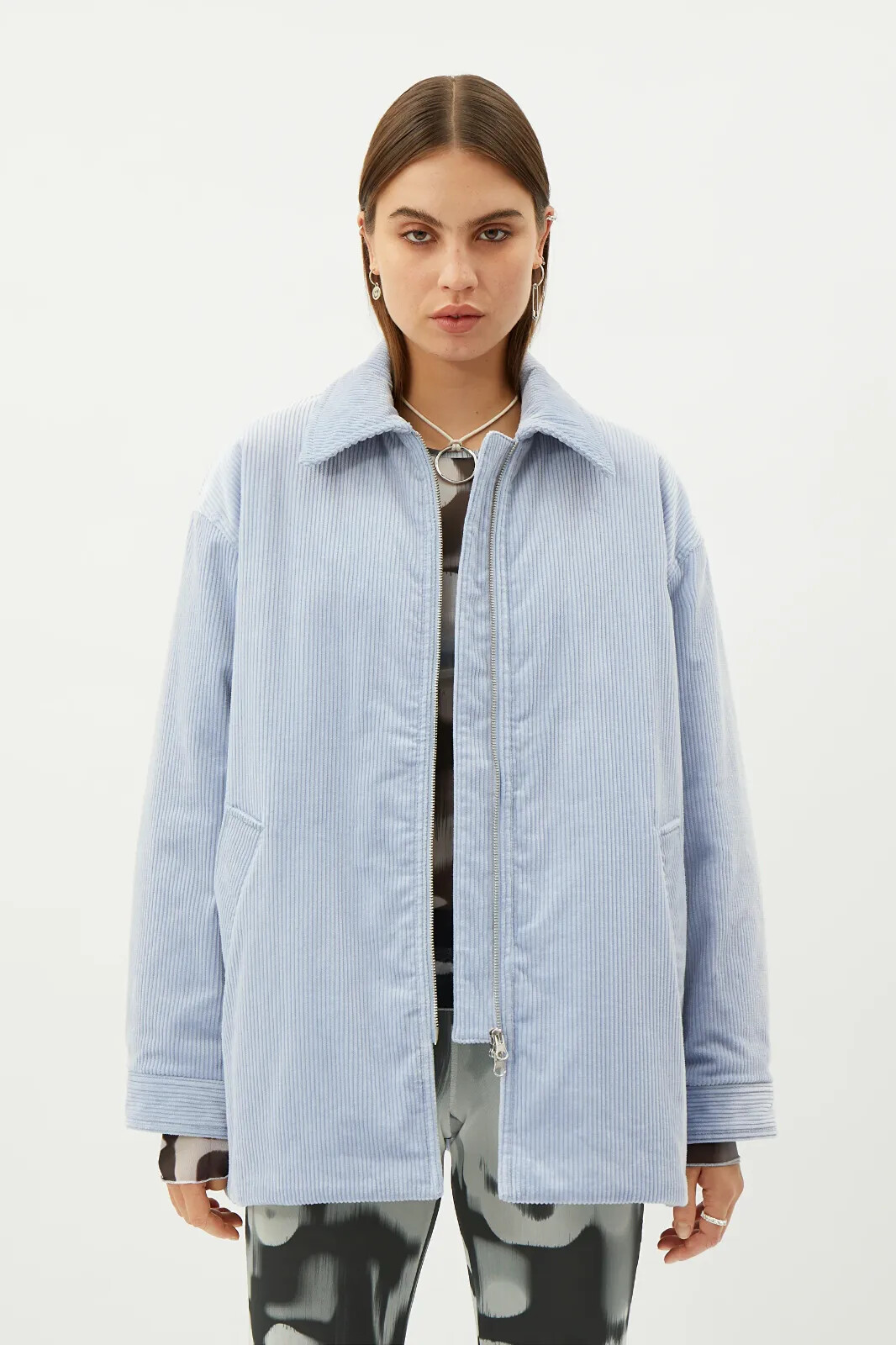 Weekday Tara Oversized Light Blue Cord 