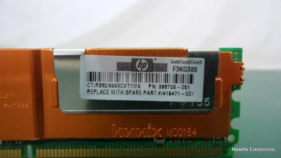 HP 416471-001 1GB PC2-5300 (667Mhz) FB-DIMM Server Memory 398706-051 - Image 2 of 3