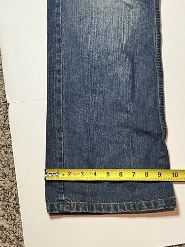 DKNY Men Bleecker Jeans Dark Faded Wash Straight Leg Sz 34x32 Western Cowboy Dad - Picture 19 of 23