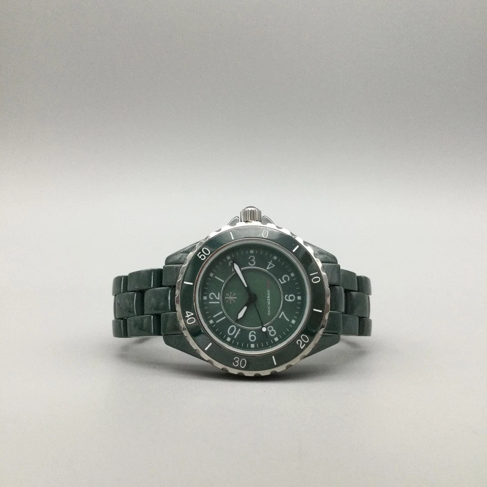 Reloj Isaac Mizrahi Live Mujer 36mm Tono Plateado Esfera Verde Batería Nueva 6" Foto 4 de 4