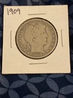 1909 Barber Silver Half Dollar  50c Coin In F/VF Condition (B)